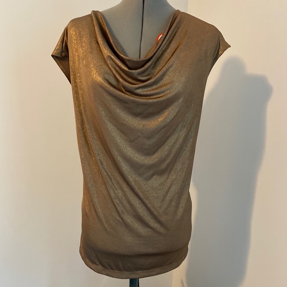 Peck & Peck Tops - Peck & Peck bronze antique gold metallic top L